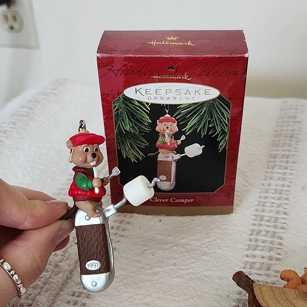 Hallmark & designer collection Christmas Ornaments, squirrel, woodchuck, snowman